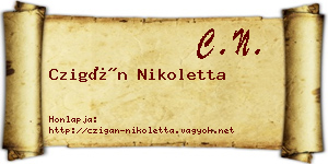 Czigán Nikoletta névjegykártya